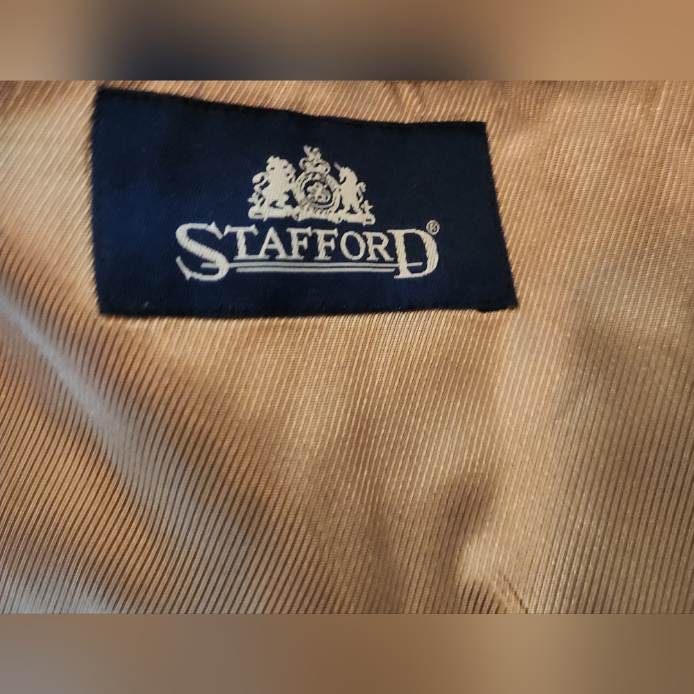Stafford Classic Fit Micro Plaid 44s Sports Coat/Blazer Two Button 100 Wool Body - Picture 6 of 12